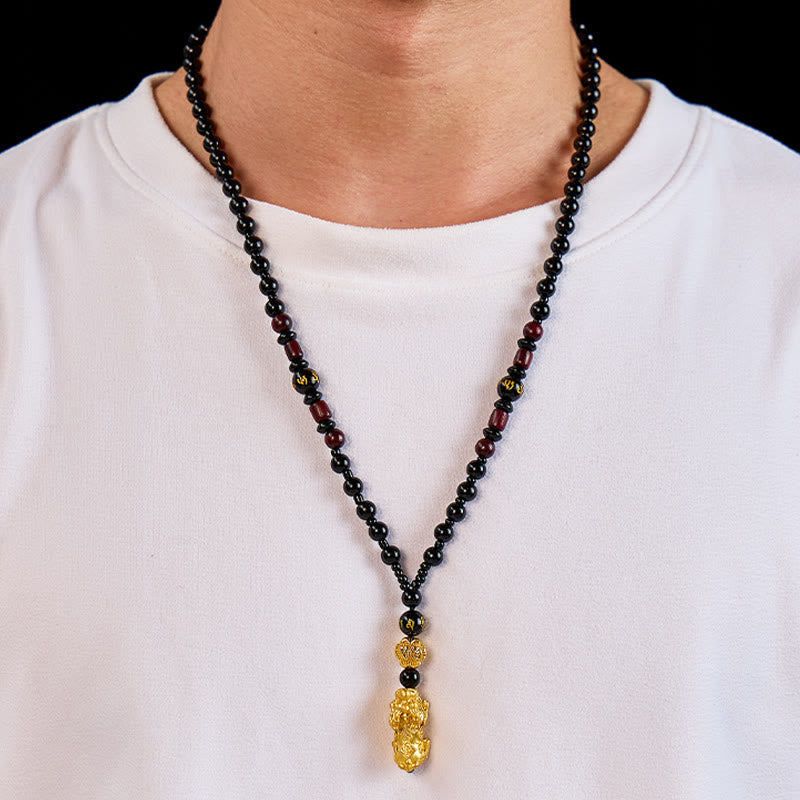 FuAttract Black Onyx Pixiu Attract Abundance and Shield Negative Energy Necklace - image 3