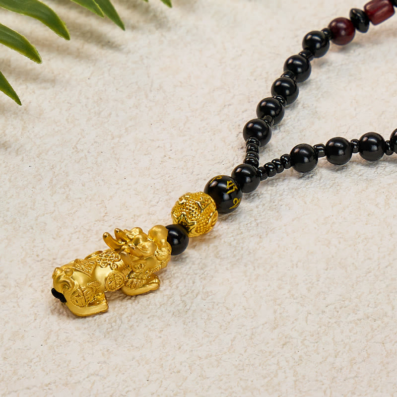 FuAttract Black Onyx Pixiu Attract Abundance and Shield Negative Energy Necklace - image 2