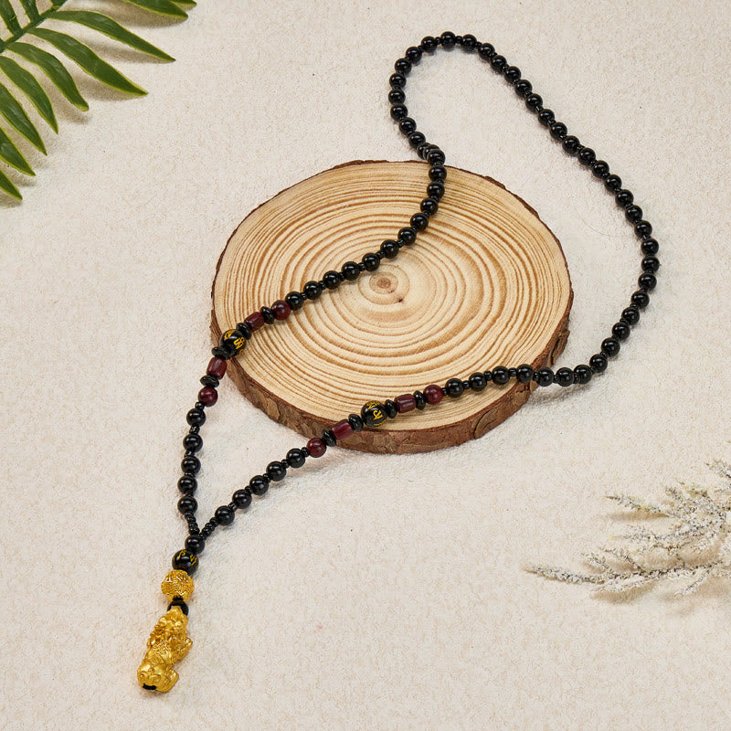 FuAttract Black Onyx Pixiu Attract Abundance and Shield Negative Energy Necklace - image 5