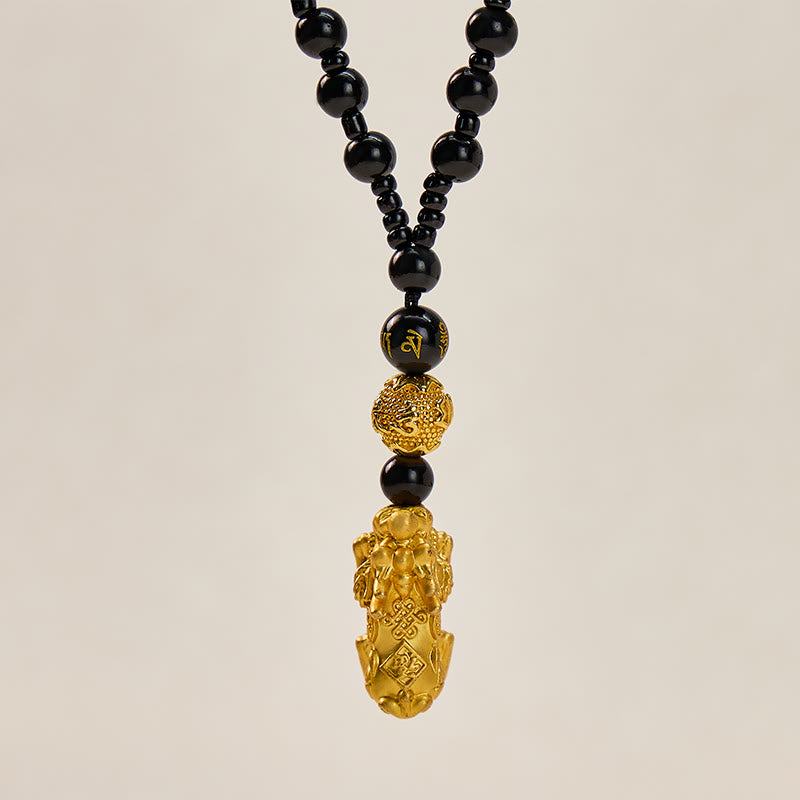 FuAttract Black Onyx Pixiu Attract Abundance and Shield Negative Energy Necklace - image 1
