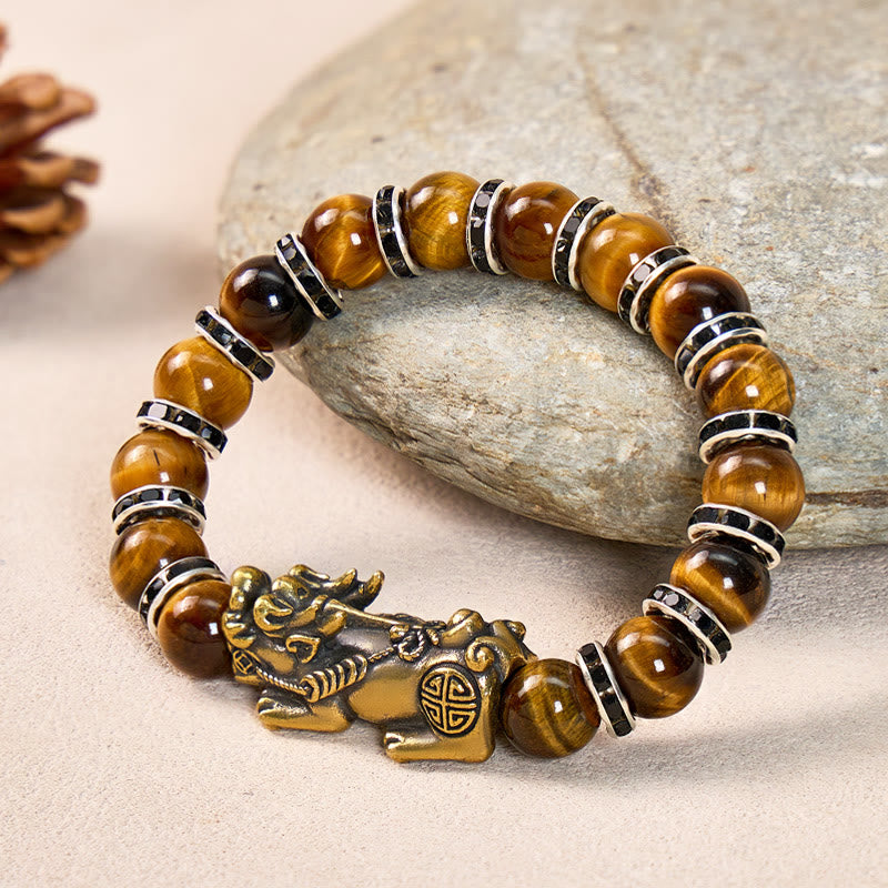 FuAttract Success & Abundance Powerful Tiger's Eye Courage Pixiu Bracelet - 10mm - image 0