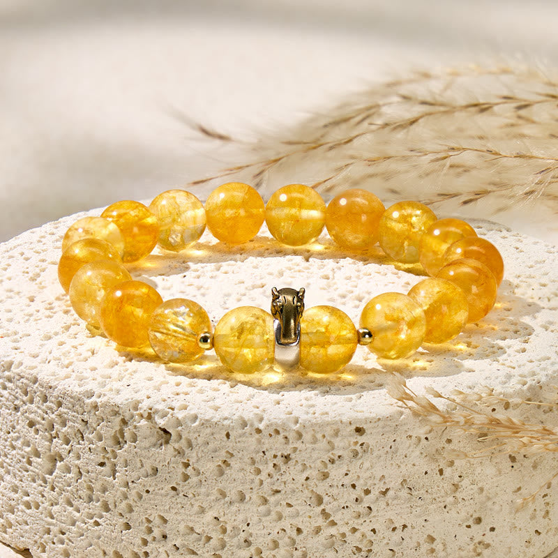 FuAttract Abundance & Success Citrine Chinese Zodiac Manifesting Wealth Amulet Bracelet - Pig - image 0