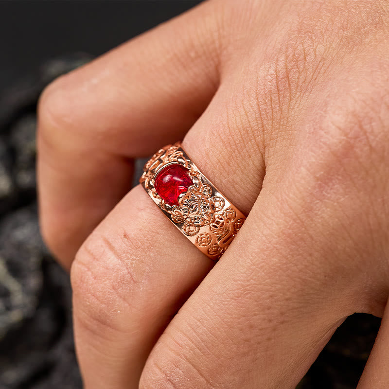 FuAttract Wealth & Vitality Garnet Red Pixiu Good Luck Amulet for Success Ring - image 10