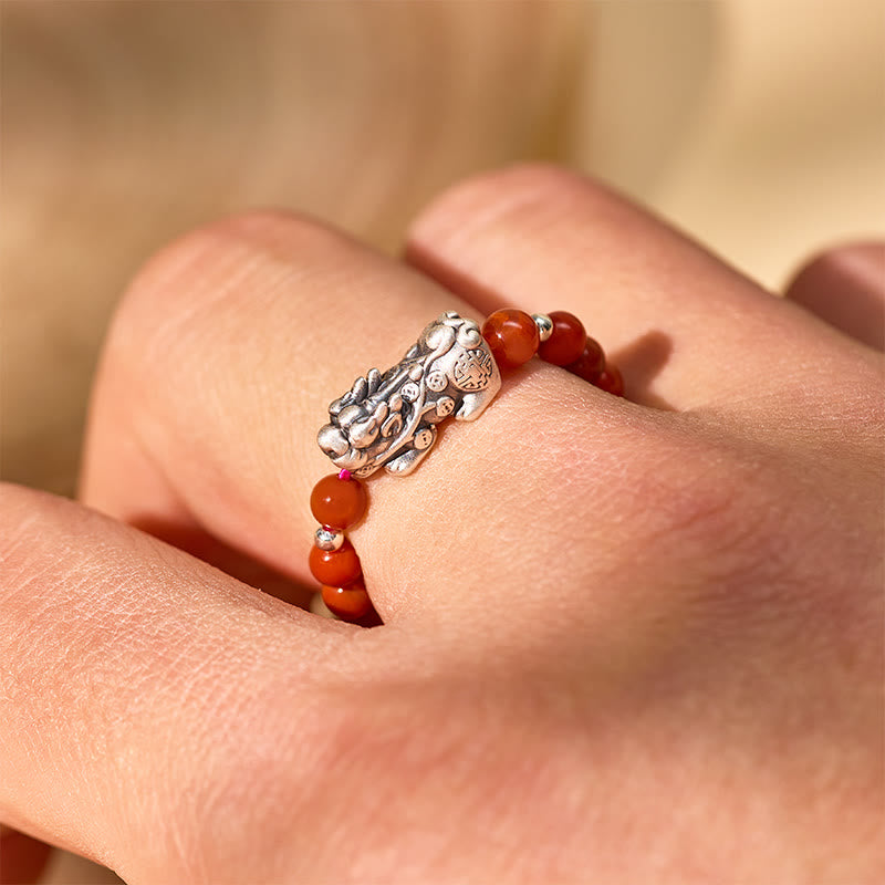 FuAttract Abundance & Protection Natural Stone Pixiu Healing Crystal Ring - image 11