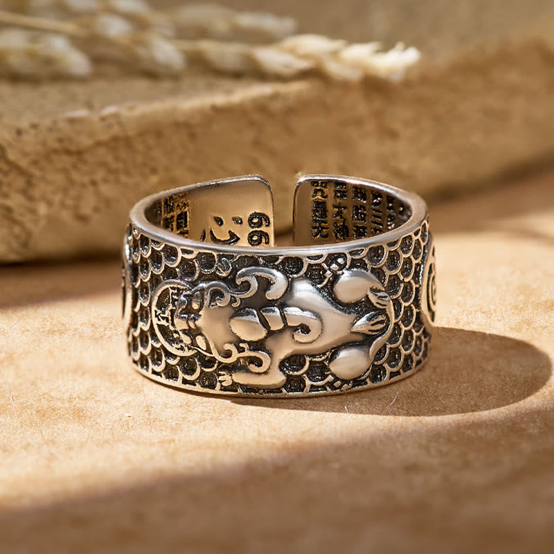 FuAttract Attract Prosperity & Shield Energy Om Mani Padme Hum Pixiu Ring - image 1
