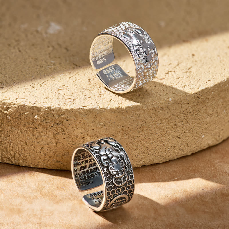 FuAttract Attract Prosperity & Shield Energy Om Mani Padme Hum Pixiu Ring - image 4