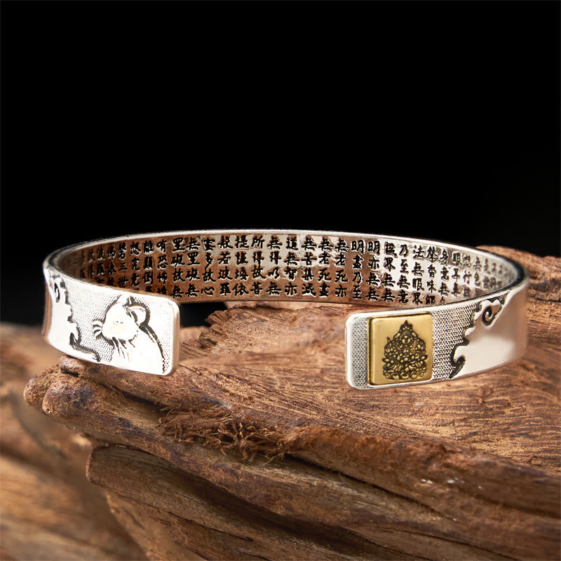 FuAttract Protection & Good Luck Chinese Zodiac Engraved Mantra Cuff Bracelet - Rat - image 7