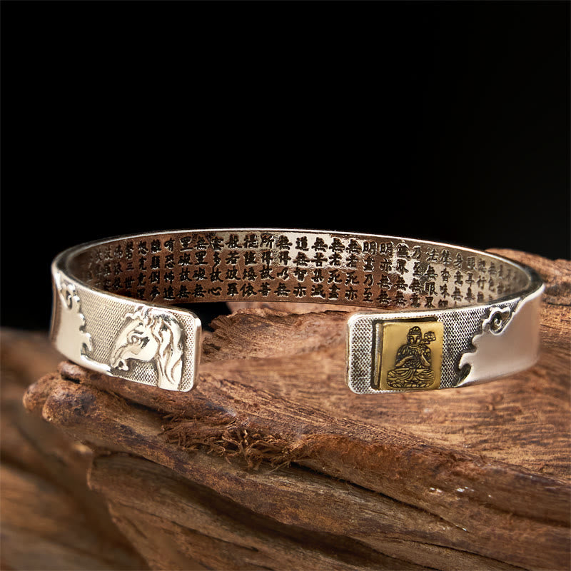 FuAttract Protection & Good Luck Chinese Zodiac Engraved Mantra Cuff Bracelet - image 2