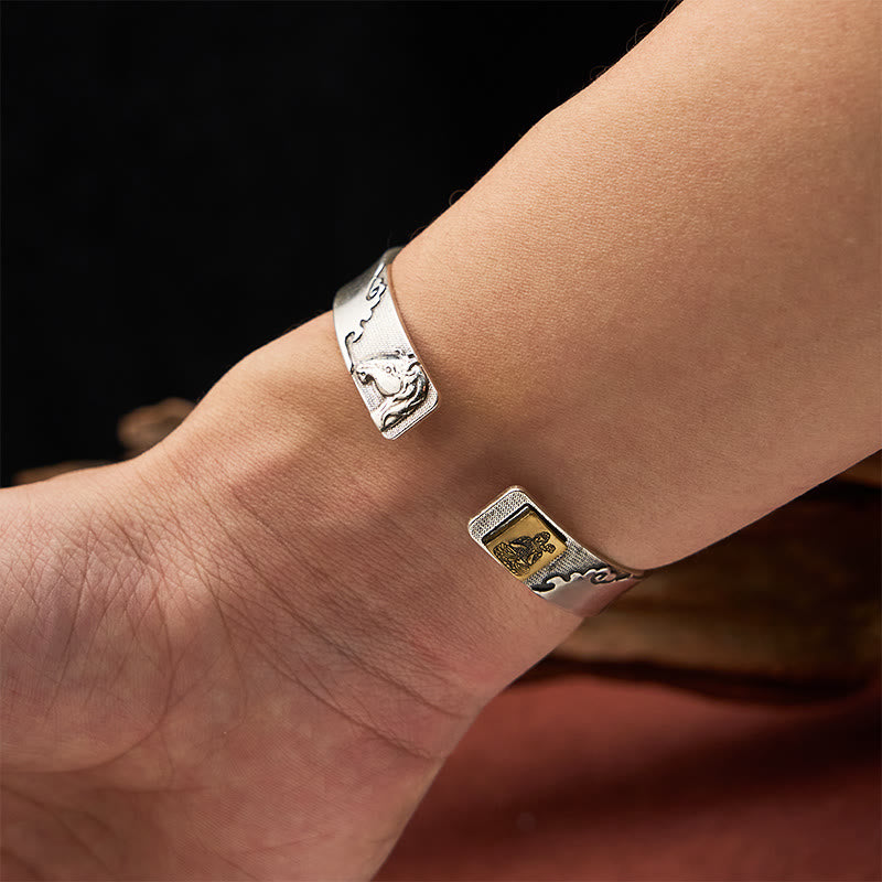 FuAttract Protection & Good Luck Chinese Zodiac Engraved Mantra Cuff Bracelet - image 5