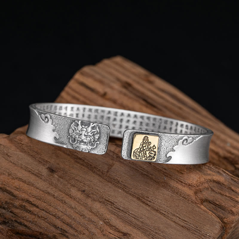 FuAttract Protection & Good Luck Chinese Zodiac Engraved Mantra Cuff Bracelet - Dragon - image 16