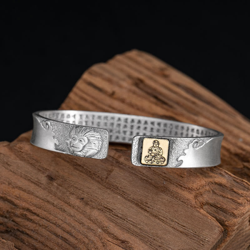 FuAttract Protection & Good Luck Chinese Zodiac Engraved Mantra Cuff Bracelet - Monkey - image 19