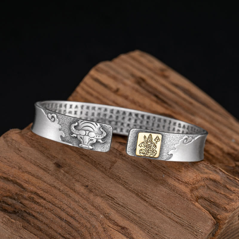 FuAttract Protection & Good Luck Chinese Zodiac Engraved Mantra Cuff Bracelet - Ox - image 13