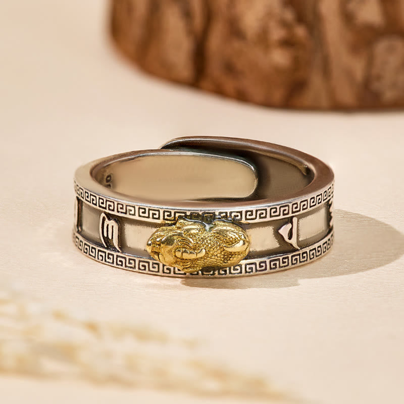 FuAttract Prosperity & Good Luck Om Mani Padme Hum Ring with Golden Pixiu - image 6