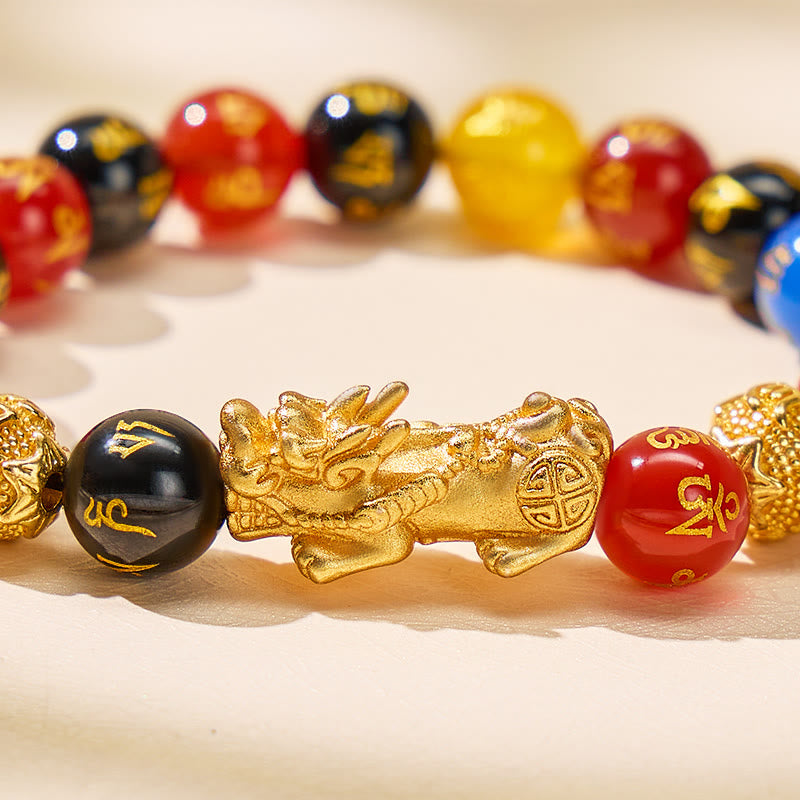 FuAttract Red Black Agate Mantra Beads to Attract Prosperity Pixiu Bracelet - image 5