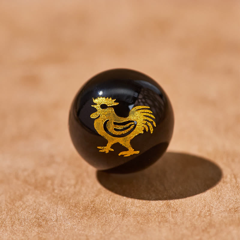 FuAttract Wealth Attraction Chinese Zodiac Pixiu & Obsidian Beads Bracelet - Rooster - 10mm - image 19