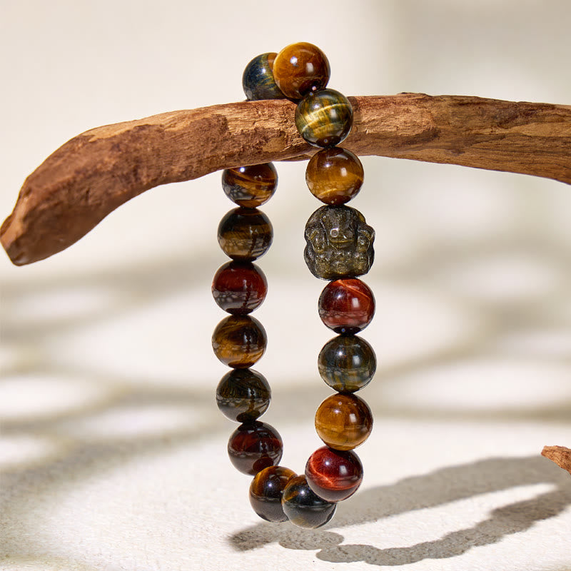 FuAttract Triple Tiger's Eye and Chinese Zodiac for Strength Bracelet - image 1