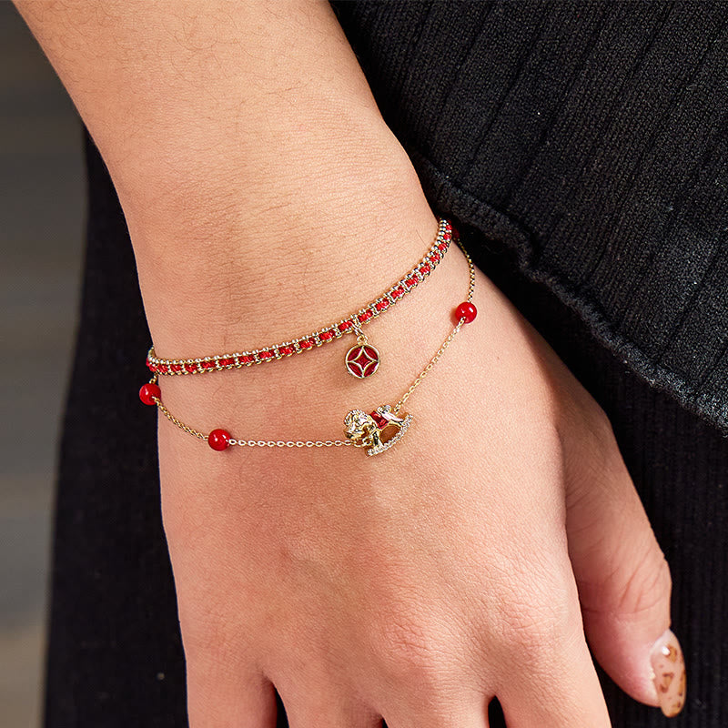 FuAttract Good Luck Protection Bracelet Rocking Horse & Red String for Joy - image 3
