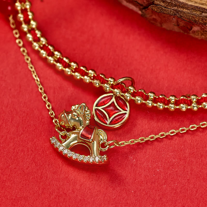 FuAttract Good Luck Protection Bracelet Rocking Horse & Red String for Joy - image 5