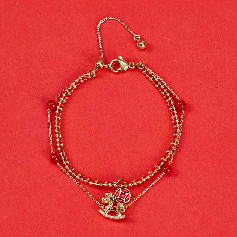 FuAttract Good Luck Protection Bracelet Rocking Horse & Red String for Joy - image 2