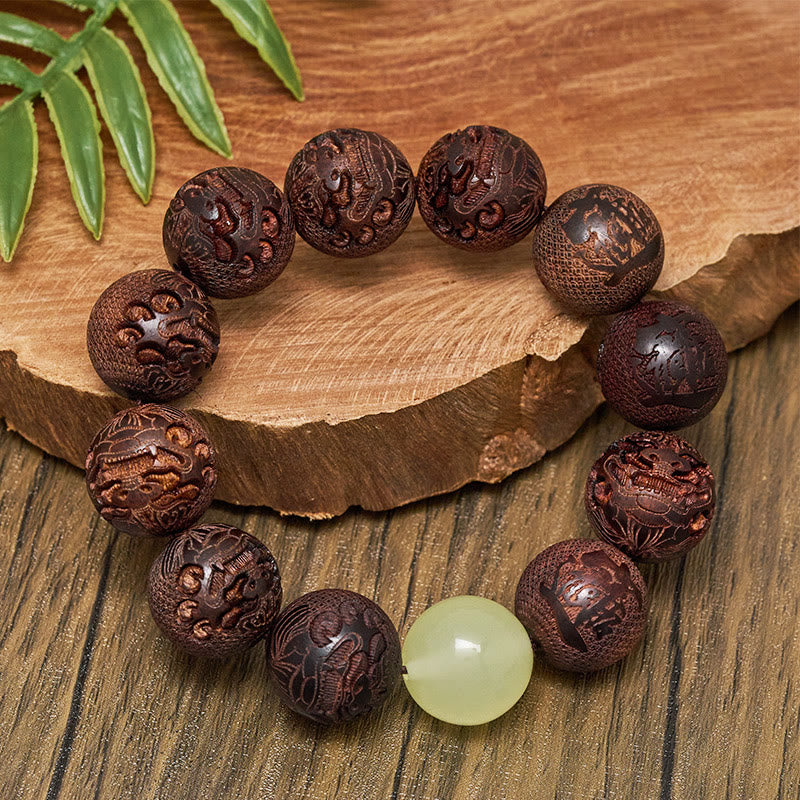 FuAttract Sandalwood Engraving Zen PiXiu Protection & Good Fortune Bracelet - 20mm - image 0