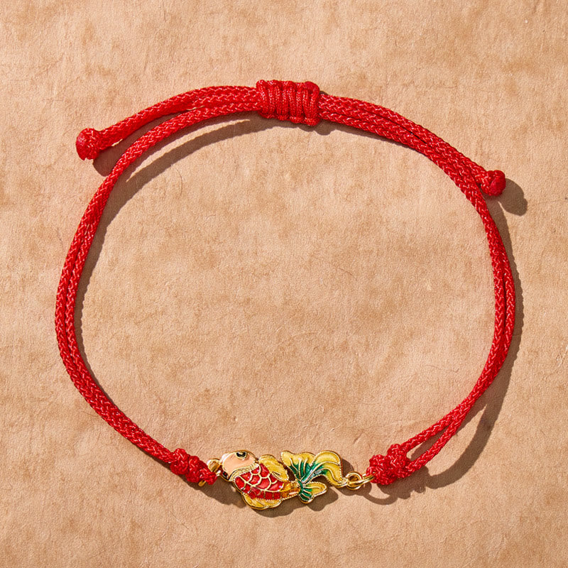 FuAttract Koi Fish Red String Bracelet with Double-Sided Enamel Pendant - image 4