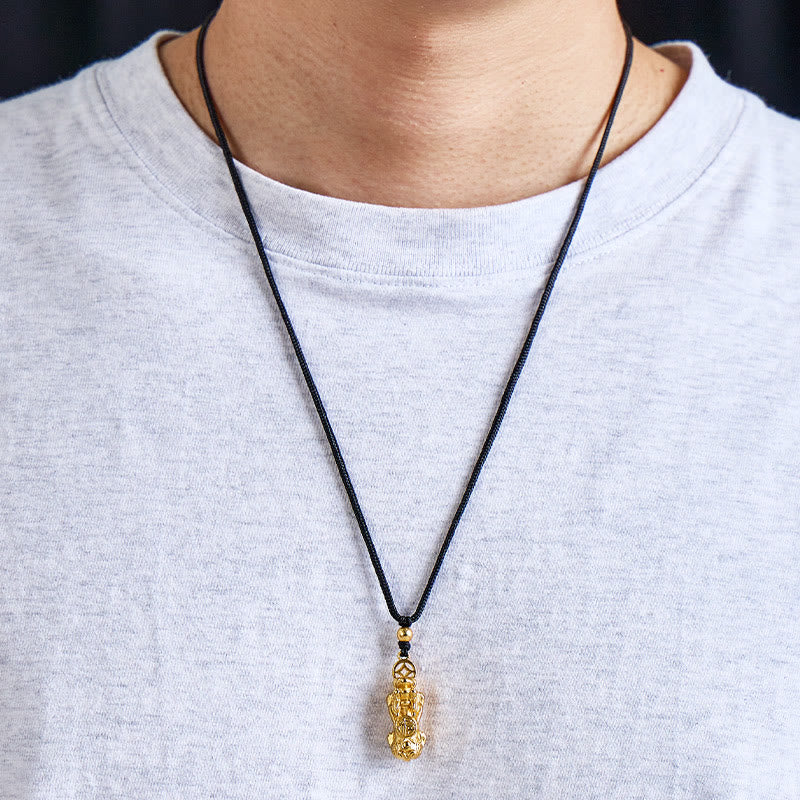 FuAttract Wealth & Fortune Amulet for Prosperity Success Gold Plated Pixiu Necklace - image 3