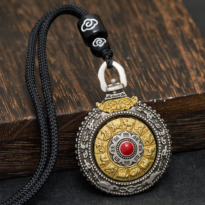 FuAttract Protection & Luck 12 Zodiac Eight Trigrams Rotating Manifestor Tibetan Ghau Necklace - Rotatable - image 0