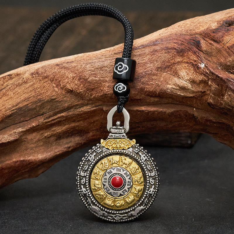 FuAttract Protection & Luck 12 Zodiac Eight Trigrams Rotating Manifestor Tibetan Ghau Necklace - image 1