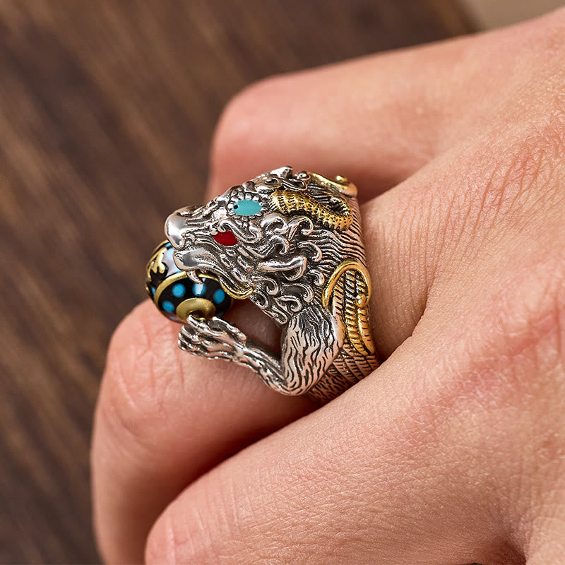 FuAttract Stress Relief & Spiritual Luck Pixiu Hold Rotating Mantra Bead Ring - image 3