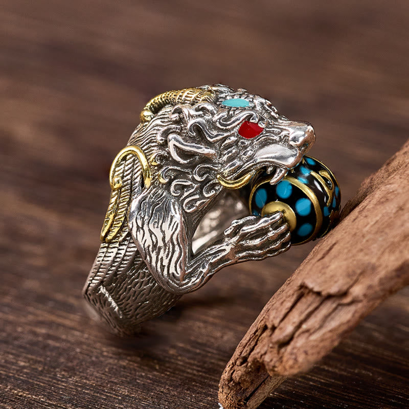 FuAttract Stress Relief & Spiritual Luck Pixiu Hold Rotating Mantra Bead Ring - image 2