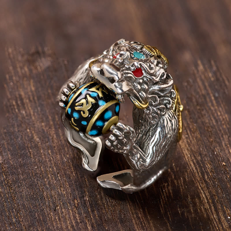 FuAttract Stress Relief & Spiritual Luck Pixiu Hold Rotating Mantra Bead Ring - image 6