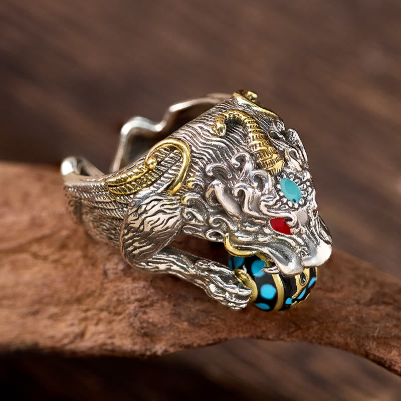 FuAttract Stress Relief & Spiritual Luck Pixiu Hold Rotating Mantra Bead Ring - image 5