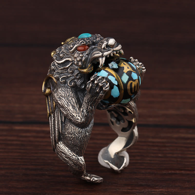 FuAttract Stress Relief & Spiritual Luck Pixiu Hold Rotating Mantra Bead Ring - image 4