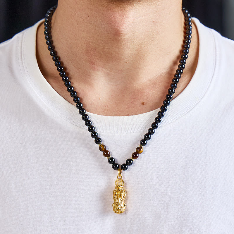 FuAttract Attract Wealth & Protection Feng Shui Black Obsidian & Tiger Eye Necklace - image 4