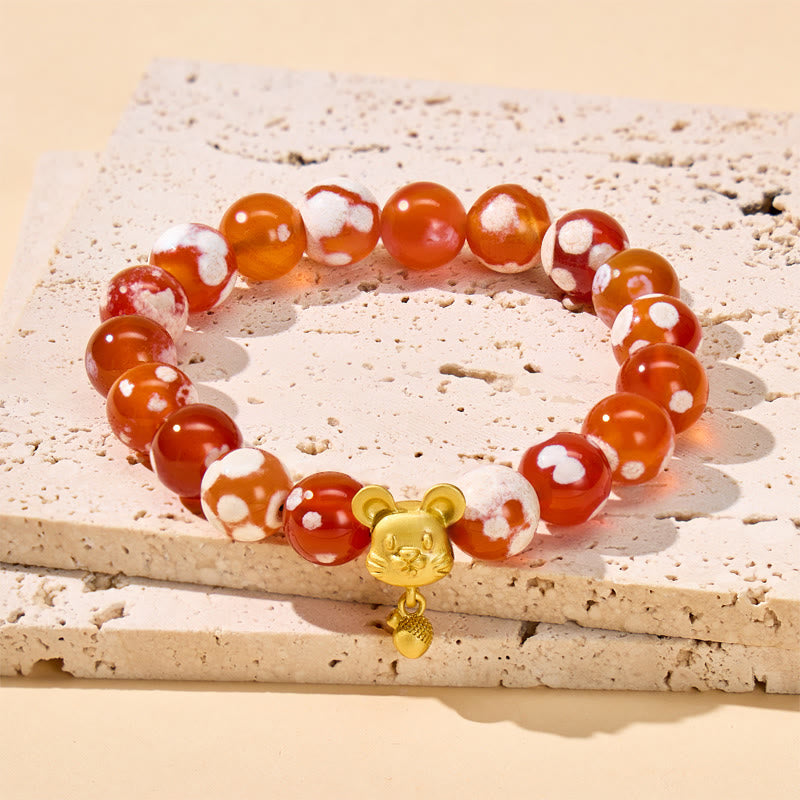 FuAttract Harmony Protection Fortune Chinese Zodiac Snowflake Agate Bracelet - Rat - image 0