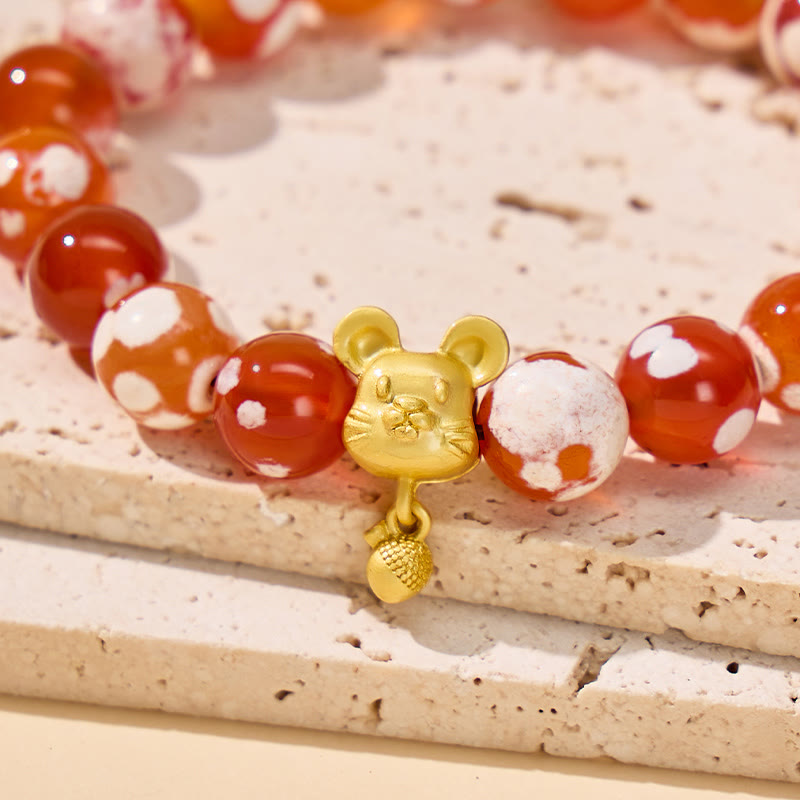 FuAttract Harmony Protection Fortune Chinese Zodiac Snowflake Agate Bracelet - image 5