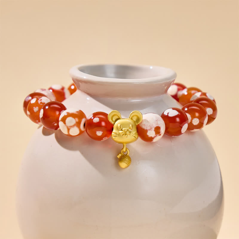 FuAttract Harmony Protection Fortune Chinese Zodiac Snowflake Agate Bracelet - image 2