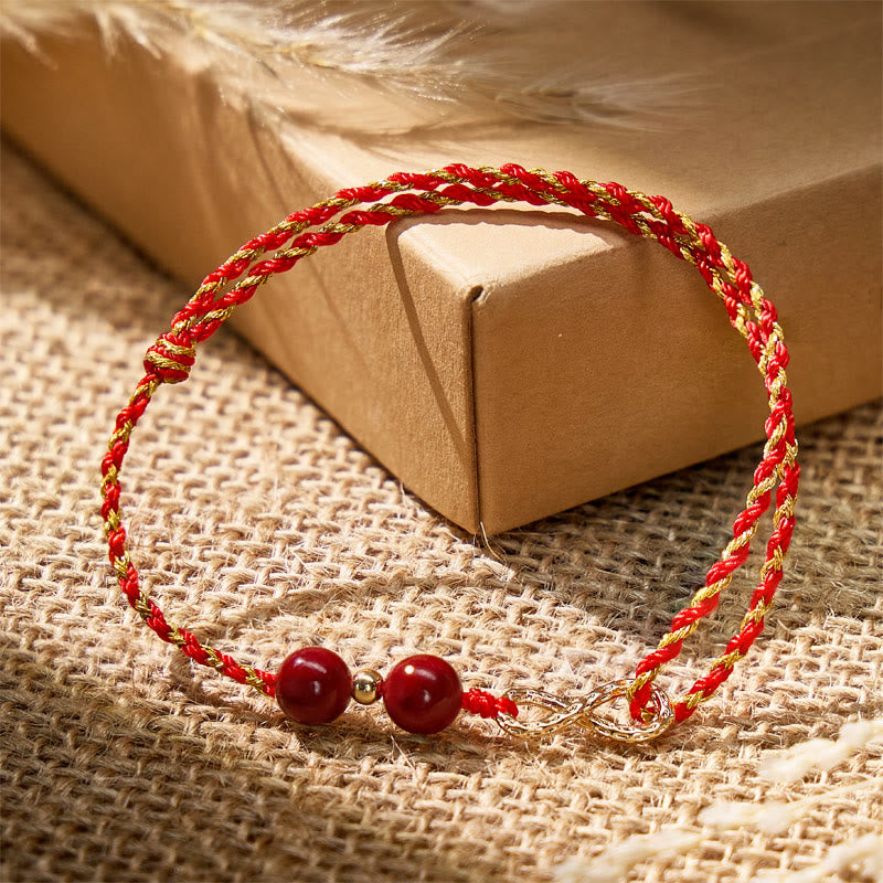FuAttract Good Luck & Protection Infinity Charm with Cinnabar Beads Red String Bracelet - image 5