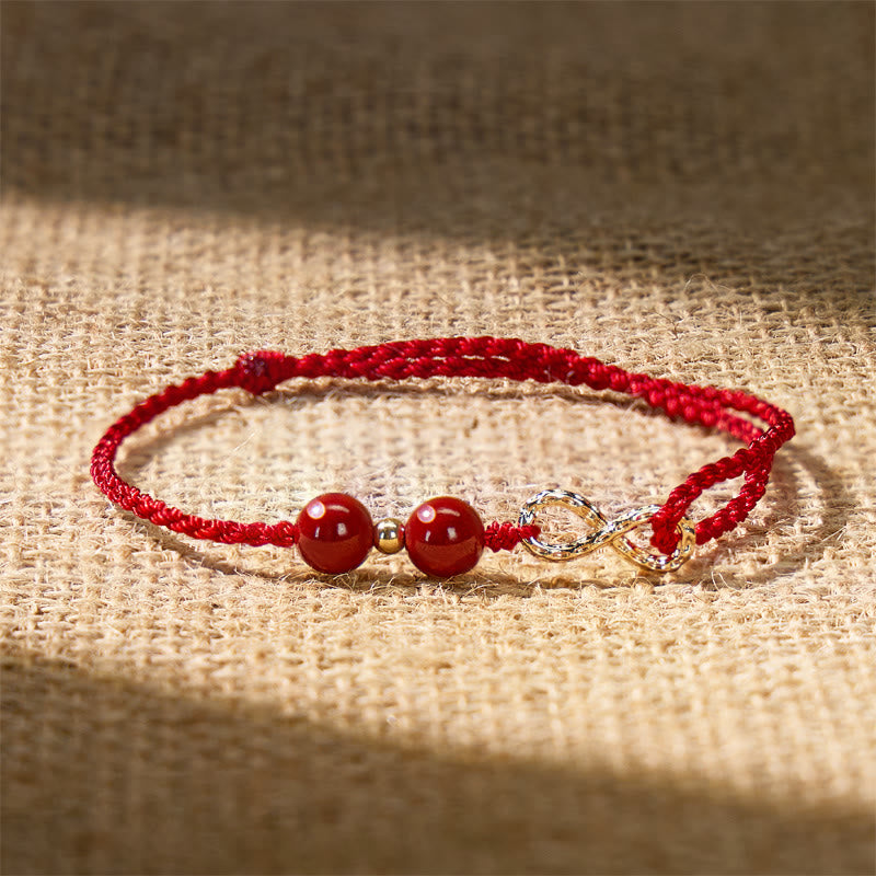FuAttract Good Luck & Protection Infinity Charm with Cinnabar Beads Red String Bracelet - Dark Red - image 16