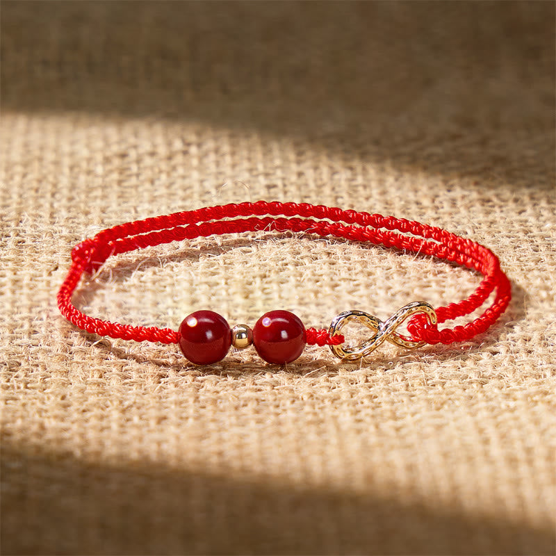 FuAttract Good Luck & Protection Infinity Charm with Cinnabar Beads Red String Bracelet - Red - image 14