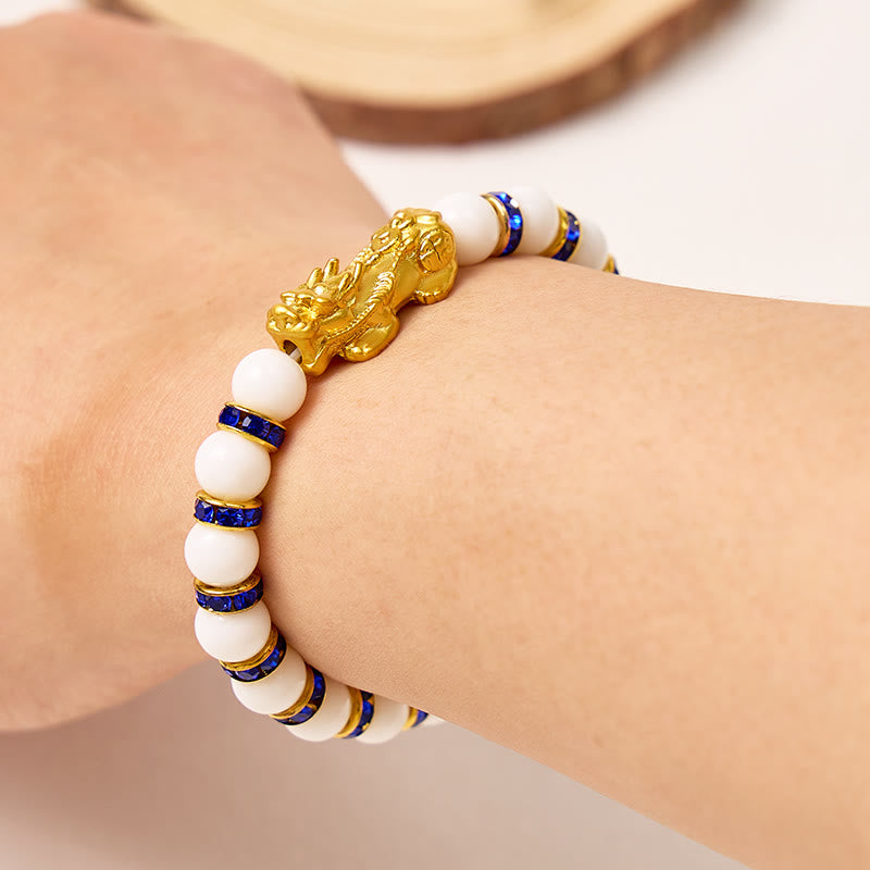 FuAttract Wealth Attraction & Luck White Natural Porcelain Crack Feng Shui Pixiu Bracelet - image 6