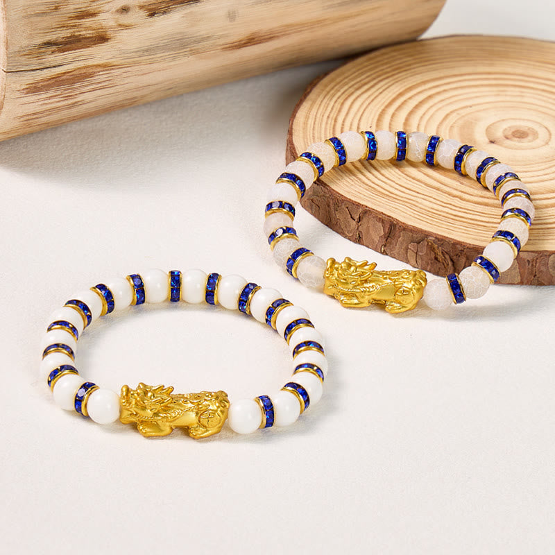 FuAttract Wealth Attraction & Luck White Natural Porcelain Crack Feng Shui Pixiu Bracelet - image 4