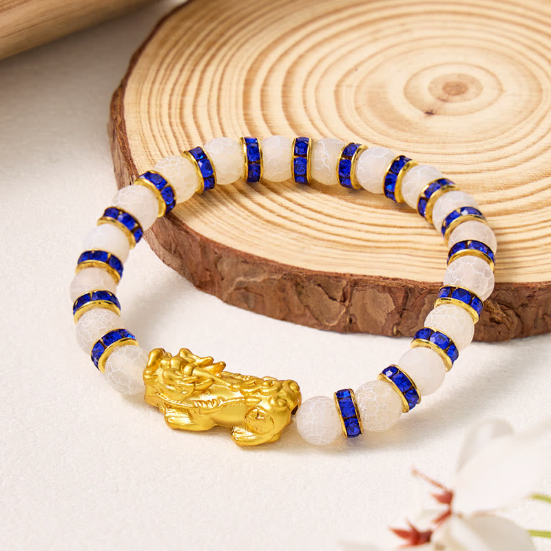 FuAttract Wealth Attraction & Luck White Natural Porcelain Crack Feng Shui Pixiu Bracelet - image 2