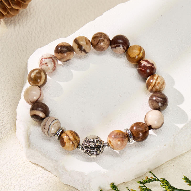 FuAttract Wealth Attraction & Protection Australian Zebra Stone Pixiu Bracelet - 10mm - image 0