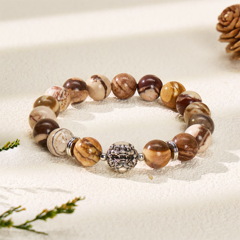 FuAttract Wealth Attraction & Protection Australian Zebra Stone Pixiu Bracelet - image 4