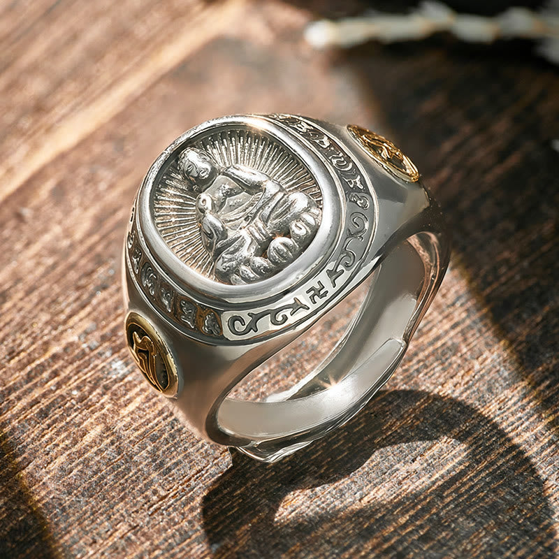FuAttract Peace & Protection Energy Mantra Chinese Zodiac Amulet Ring - Amitabha Buddha - Dog/Pig - image 28