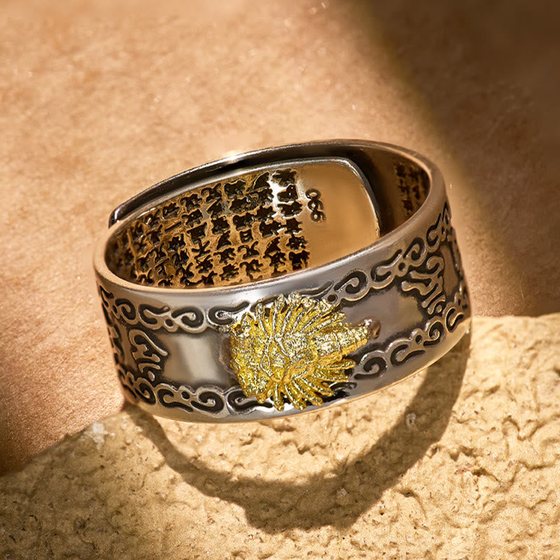 FuAttract Peace & Protection Mantra Chinese Zodiac Buddha Spiritual Energy Amulet Ring - image 1