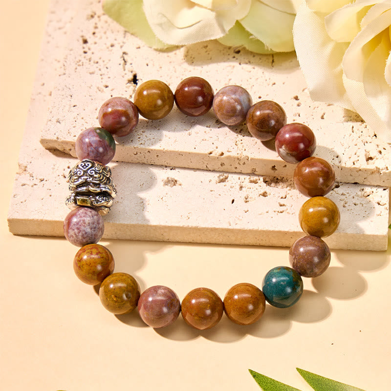 FuAttract Calm & Prosperity Ocean Agate Wealth & Protection Pixiu Bracelet - image 0