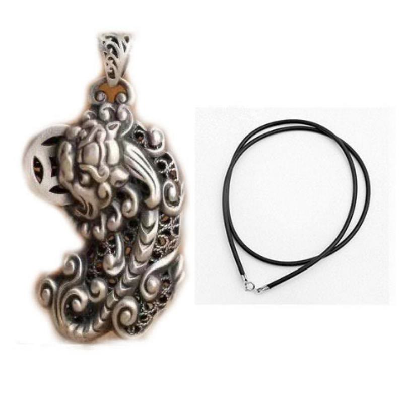 FuAttract Wealth Protection Pixiu Amulet Necklace - With Leather Rope - image 11