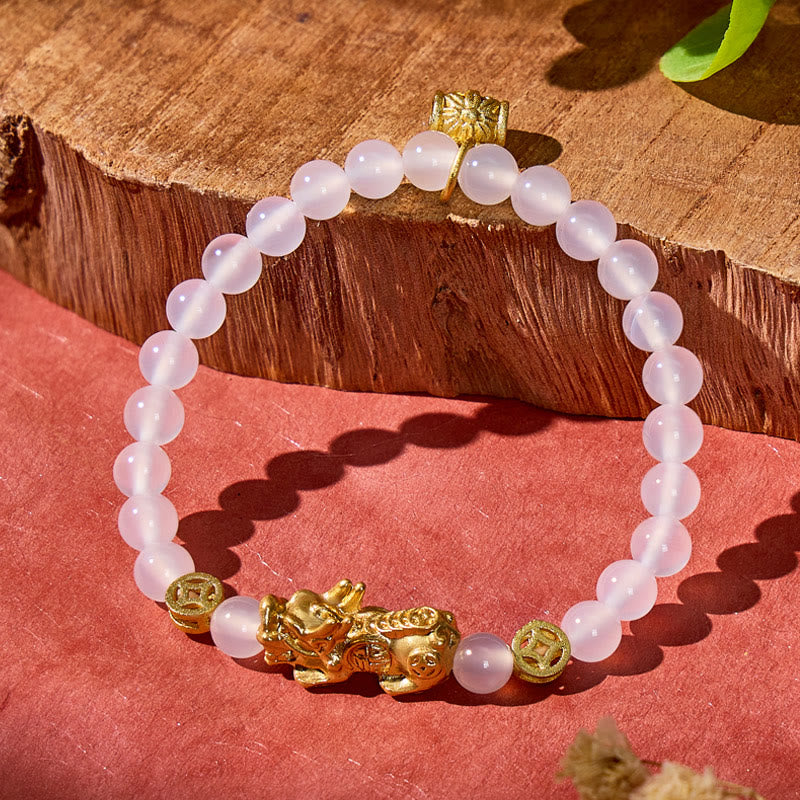 FuAttract Emotional Balance & Wealth Protection Red & White Agate Pixiu Bracelet - image 3